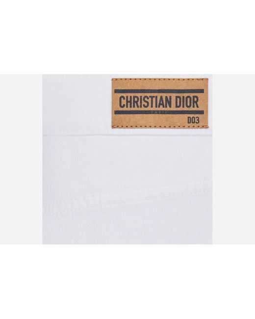 Dior White Christian Button Detailed Straight Leg Trousers