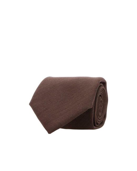 Brioni Brown Embroidered Tie for men
