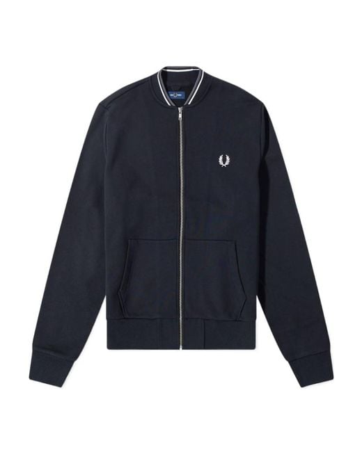 Fred Perry Blue Logo Zipper Casual Jacket for men