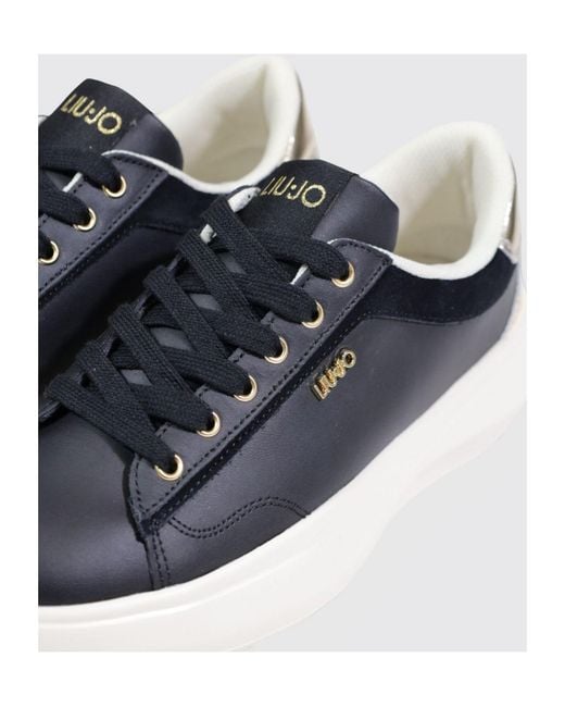 Liu Jo Blue Lace-Up Sneakers