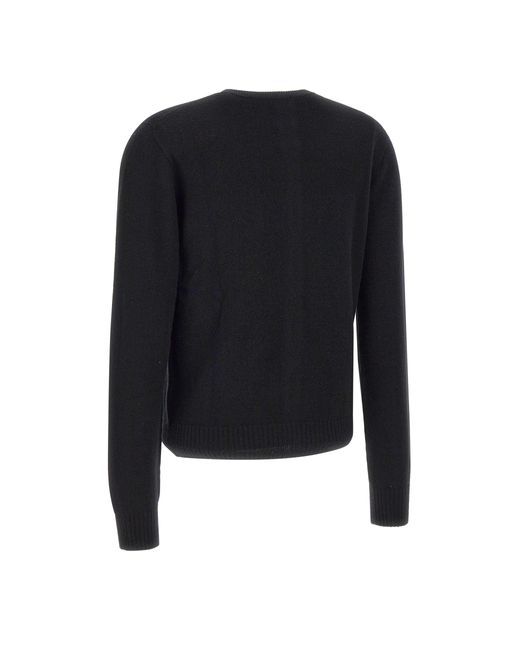 Blumarine Black Logo Embroidered Crewneck Cardigan
