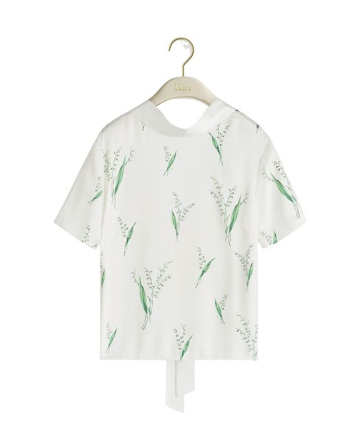 Dior White Blouse With Tied Collar