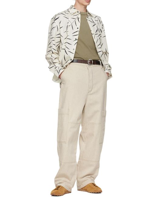 Jacquemus White Le Simon Ml Leaf-Print Button-Up Shirt for men