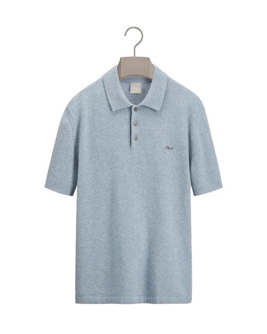 Dior Blue Polo Shirt With Embroidery, Regular Fit for men