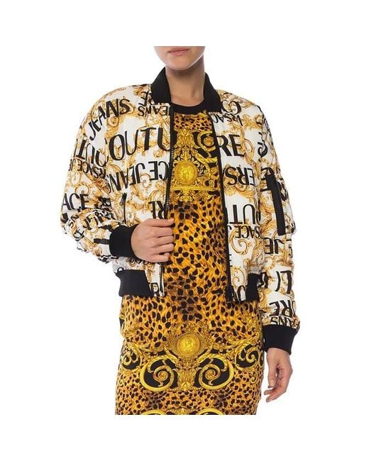 Versace Jeans Metallic Baroque Printed Double-Sided Casual Jacket