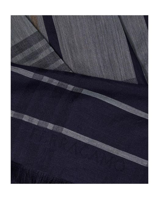 Ferragamo Blue Check Stole for men