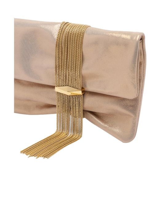 長財布 Zandra Clutch In Gold Leather Jimmy Choo Zandra Clutch Bag in Natural | Lyst