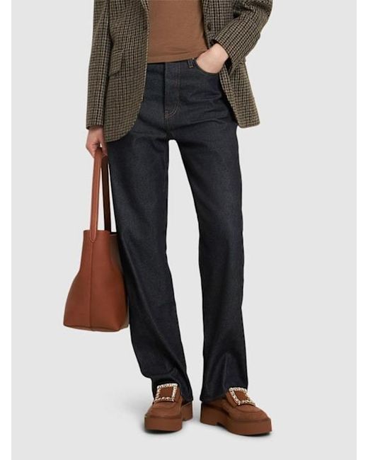 Roger Vivier Brown 50Mm Viv Rangers Strass Suede Loafers