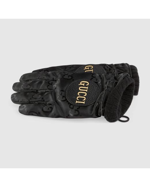 Gucci Black Off The Grid Gg Gloves for men