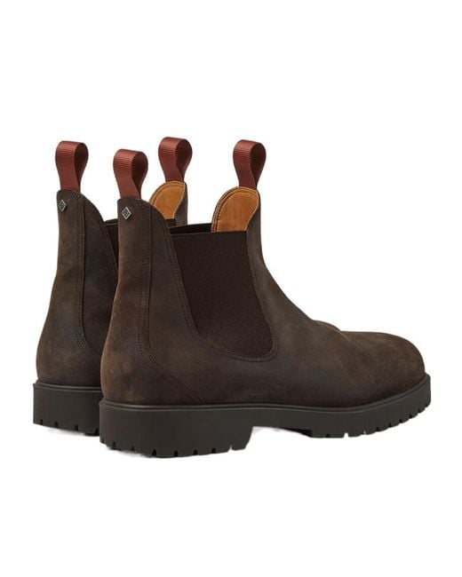 Loro Piana Brown Round Toe Slip-On Boots for men