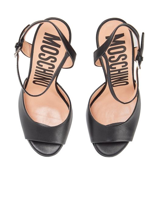 Moschino White Block-Heel High Heels