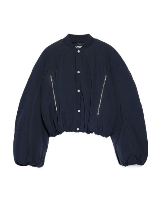 Jacquemus Blue Puffy Bomber Jacket for men