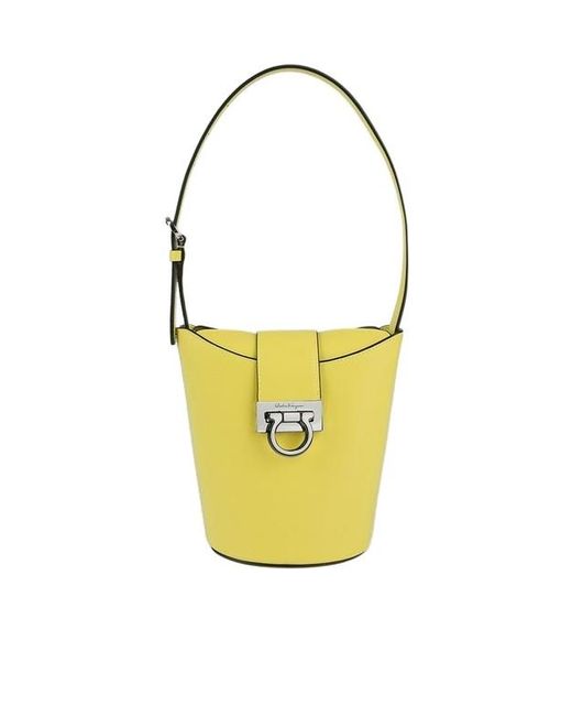 Ferragamo Yellow Trifolder Shoulder Bag