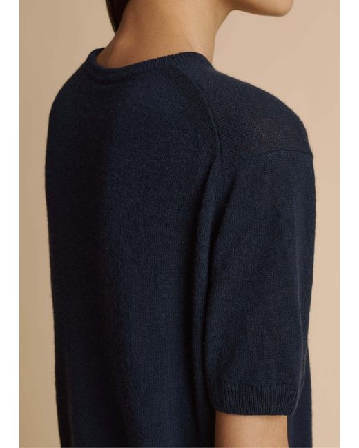 Khaite Blue The Pierre Short-Sleeved Jumper