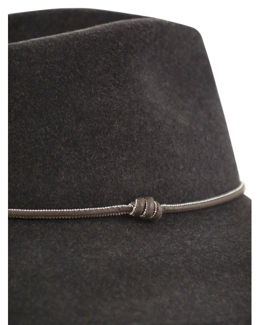 Peserico White Bead-Embellished Wide-Brim Hat