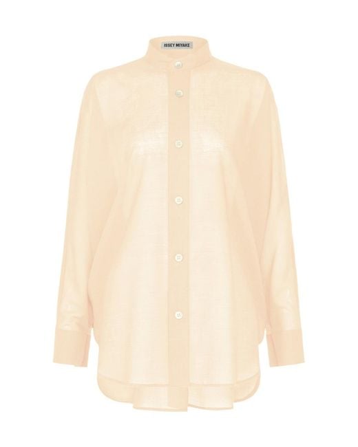 Issey Miyake White Sheer Wool Shirt