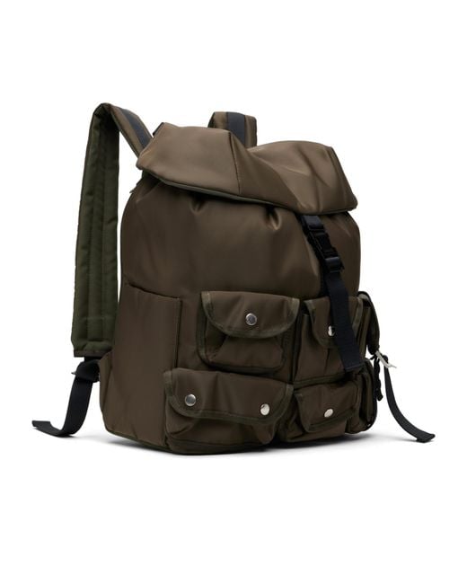 Sacai Black Multi-Pocket Backpack for men
