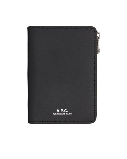 A.P.C. Black Stefan Zip Card Holder for men