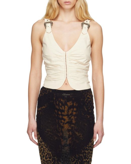 Versace Jeans Natural Couture Gathered Top