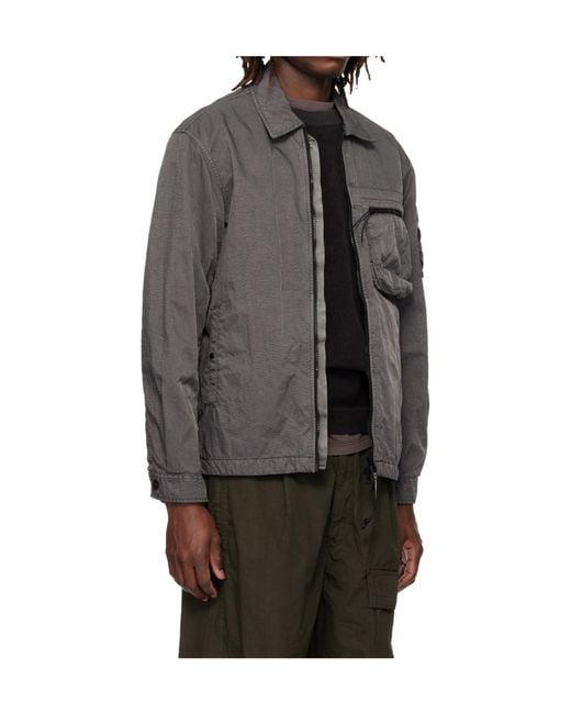 C P Company Gray Panama-R Zippered Lens Jacket for men
