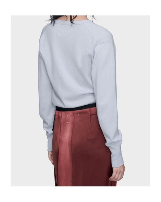 Maison Margiela White Wool Cardigan