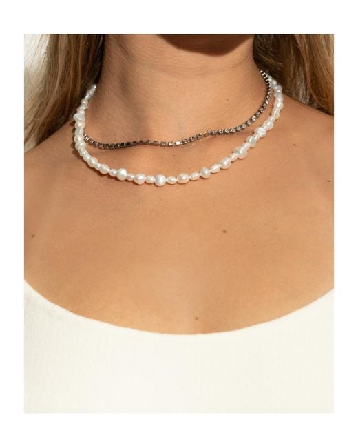 Forte_forte White Embellished Necklace