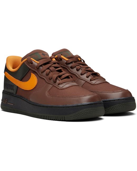 Nike Brown Air Force 1 Gore-Tex Logo-Detailed Sneakers for men