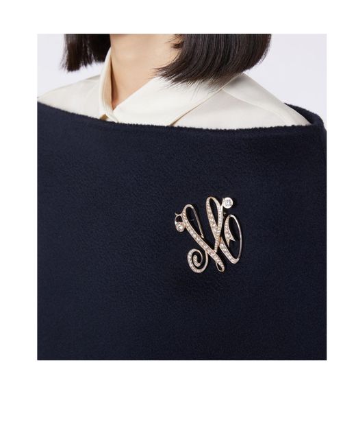 Max Mara Metallic Letter Embellished Brooch