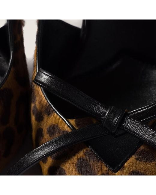 Miu Miu Brown Printed Leather Slingback Pumps With Bow