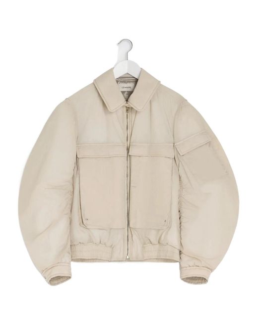 Lemaire Natural Detachable-Collar Zip-Up Puffer Jacket