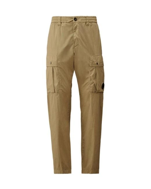 C P Company Natural 50 Fili Stretch Elasticated Lens Cargo Pants for men