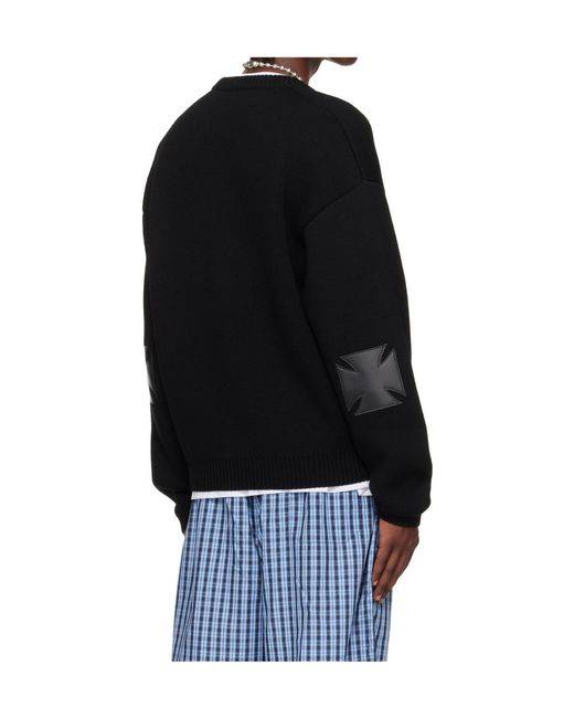 Vetements Black Wool Long-Sleeved Knit Cardigan for men