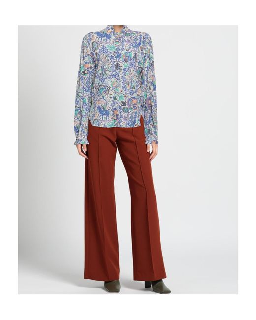 Isabel Marant Blue Printed Long-Sleeved Cover-Up