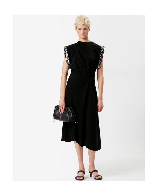 Isabel Marant Black Leronia Sequin-Embellished Midi Dress