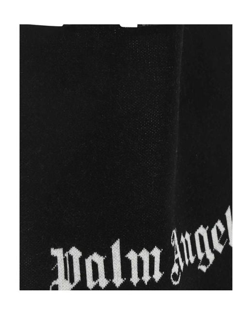 Palm Angels Black Logo Printed Tote Bag for men