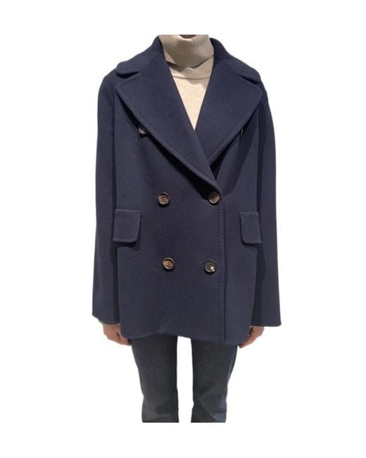 Max Mara Blue Long-Sleeve Casual Jacket