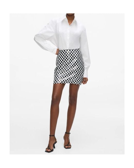 Karl Lagerfeld Black Checkerboard Mini Skirt
