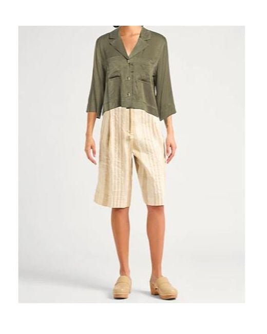 Ganni Green Solid Colour Shirts Blouses