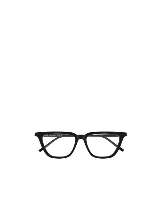 Saint Laurent White Square-Frame Glasses