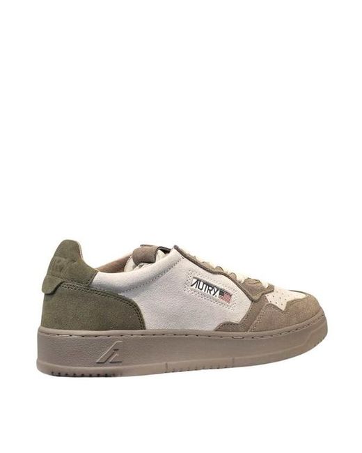 Autry Gray Medalist Logo Patch Low-Top Sneakers for men