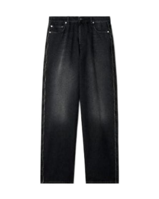 Off-White c/o Virgil Abloh Black Zip-Trim Loose-Fit Jeans for men