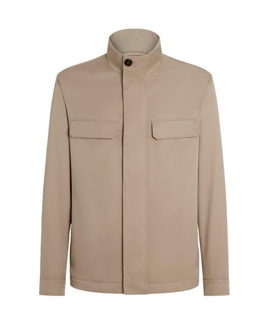 Zegna Brown Long-Sleeved Field Jacket for men