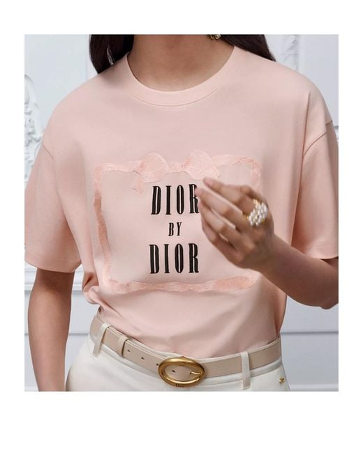 Dior Pink Oversized Embroidered Book Cover T-Shirt