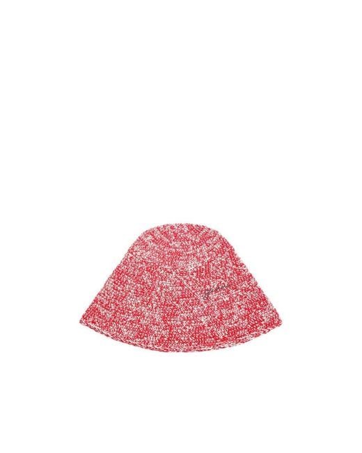 Ganni Pink Logo Embroidered Knitted Bucket Hat