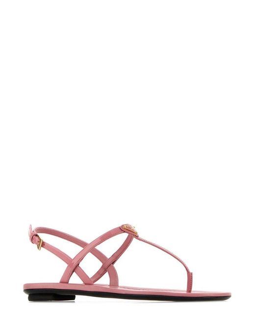 Prada Pink Buckled Sandals