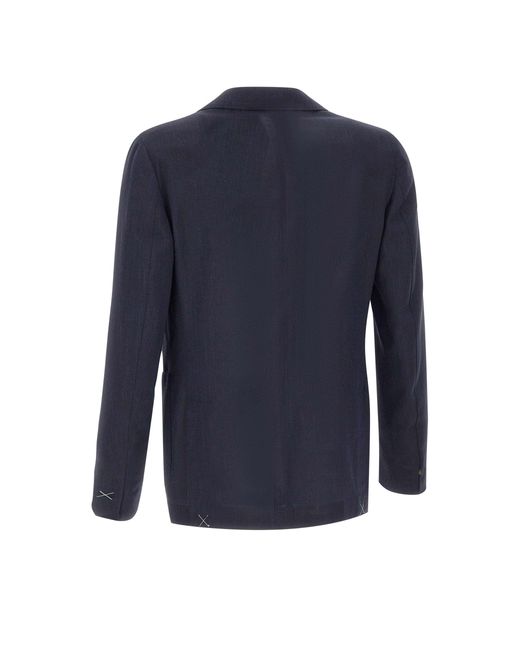 Eleventy Blue Single-Breasted Slim-Fit Blazer for men
