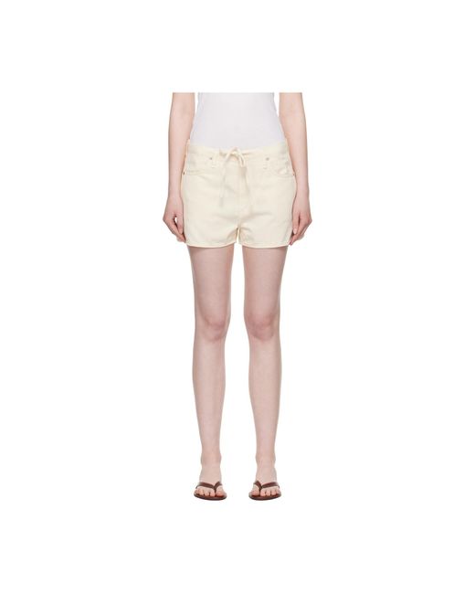 Rag & Bone White Drawstring Shorts