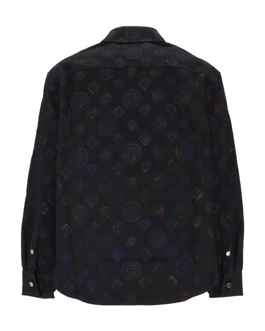 Casablanca Black Logo-Patterned Buttoned Shirt for men