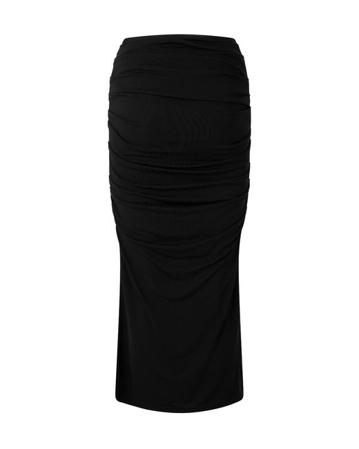 Cult Gaia Black Solid Color Midi Skirt