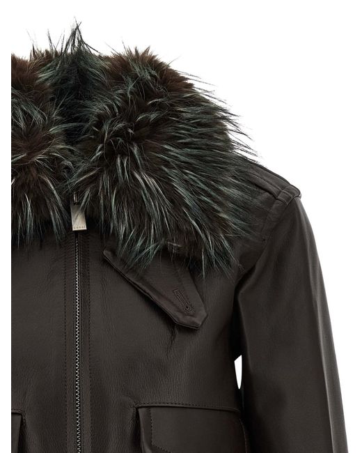 Sacai Black 1 Zipped Leather Jacket